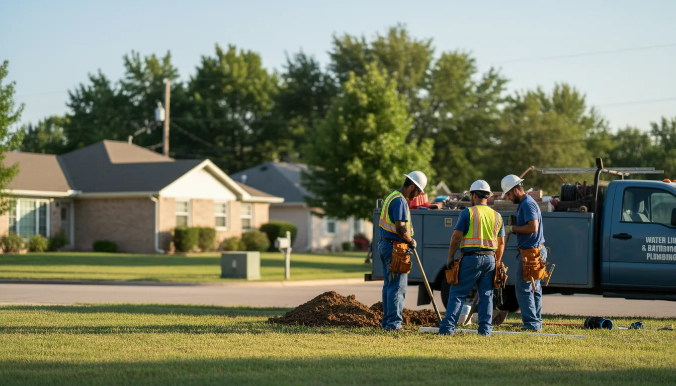 Residential water line and bathroom plumbing service in Hooker, OK